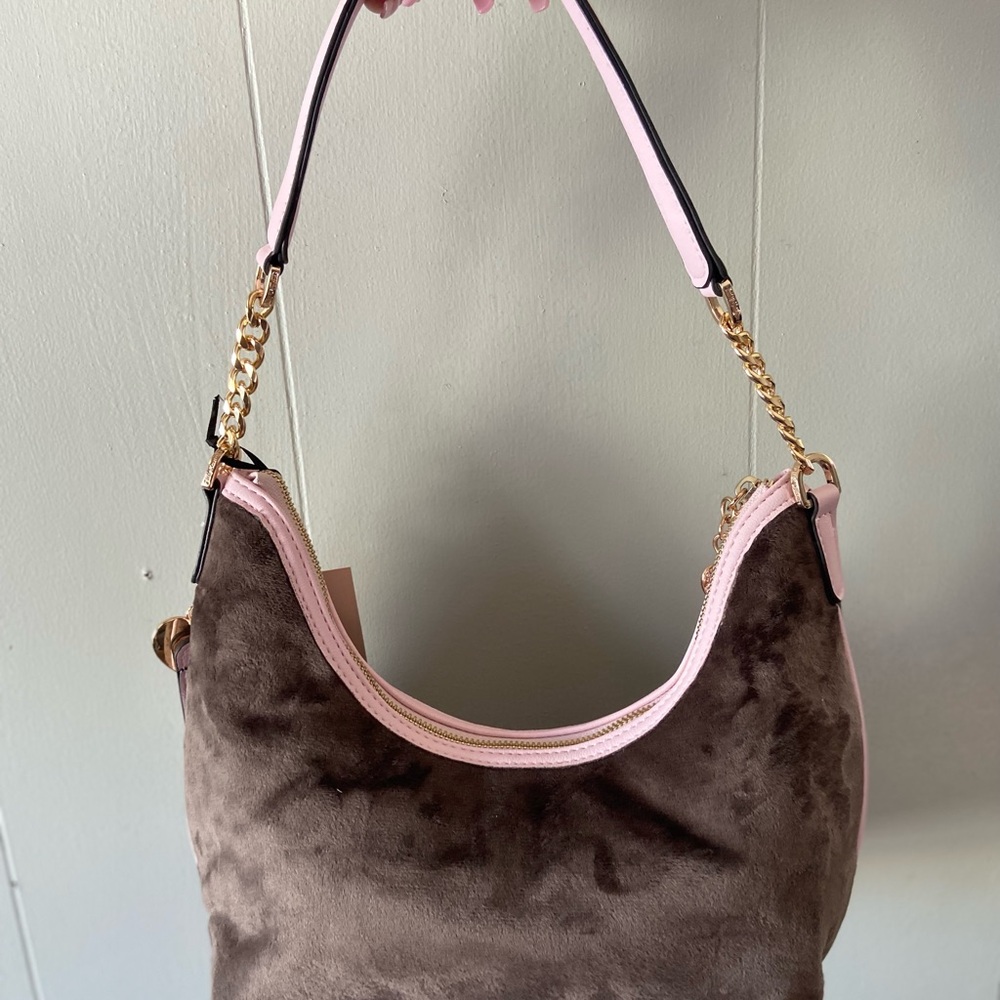 Juicy Couture Scottie dogs classic logo Pink and Brown Shoulder Bag - Picture 2 of 5